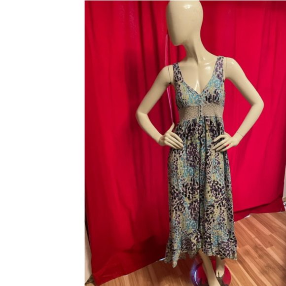 BCBGeneration Floral Cotton Maxi Dress Size Small - Picture 1 of 7